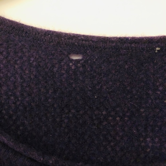 Vince Perforated Cashmere Sweater in Grape - Picture 5 of 8